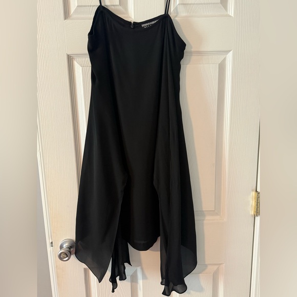Vintage 1990s Linda Allard for Ellen Tracy Black Silk Slip Dress - Picture 2 of 11